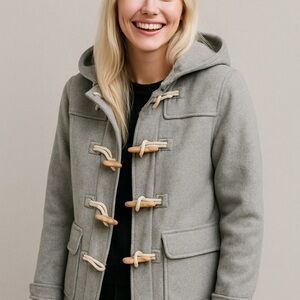 Wool Coat Zanerobe Scandi Girl Gray Toggle Duffle Coat Jacket Winter Cottage 8